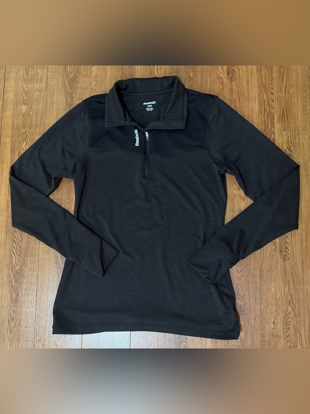Women’s Reebok Quarter-Zip Performance Pullover - Size Medium - Dark Gray/Black